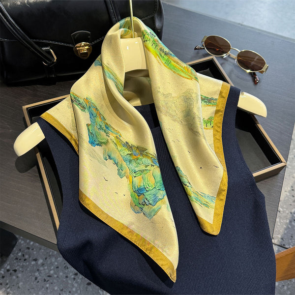 A Thousand Miles Of Rivers And Mountains Women's Silk Scarves Accessories For All Seasons Scarves & Wraps
