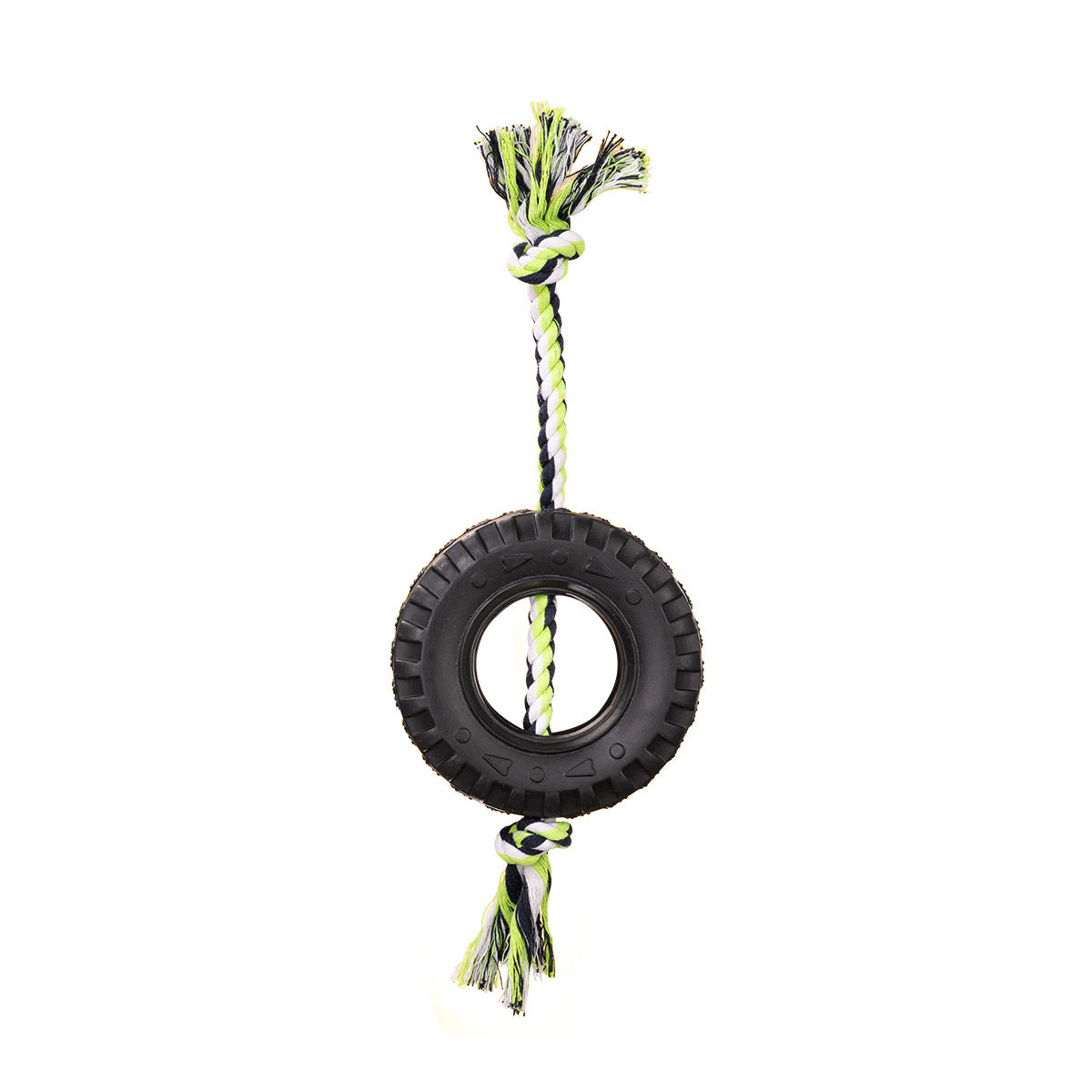 Green Interactive Tire Rope Dog Toy Heavy Duty Chew For Dental Health & Play Dog Toys