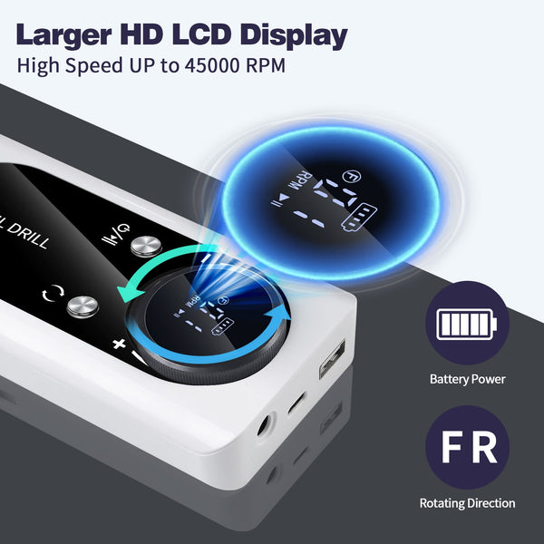 Pink High Speed Portable Nail Drill Set Electric File With 6 Bits Electric Files & Tools