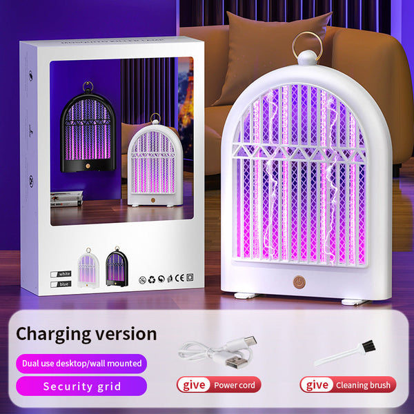 White (Chargeing Version) Usb Mosquito Killer Lamp Electric Bug Zapper Wall Mounted/Standing Silent Insect Zappers