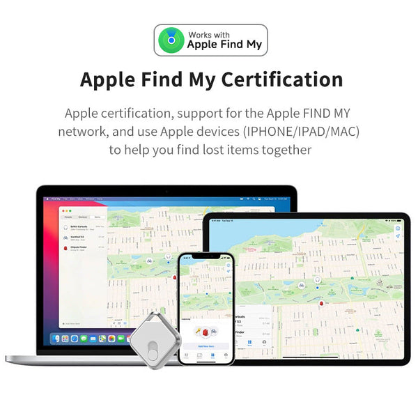 Silver Black Locator Technology Apple Find My Compatible Key Finder Item Tracker Anti Theft Gps