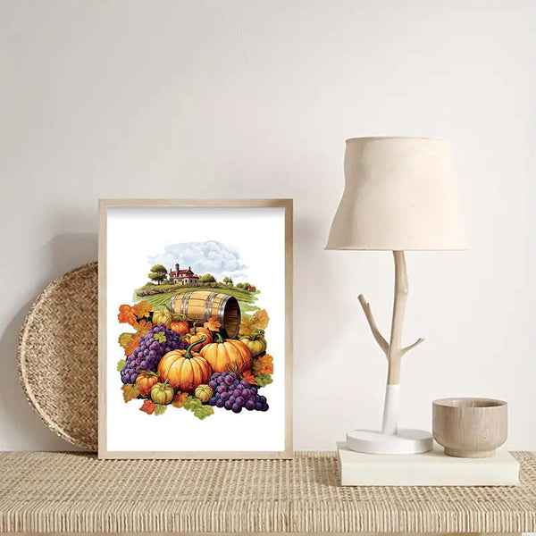 Purple Grapes Thanksgiving Wooden Puzzle Vegetable Fruit Design Home Decor Educational Toy Puzzles