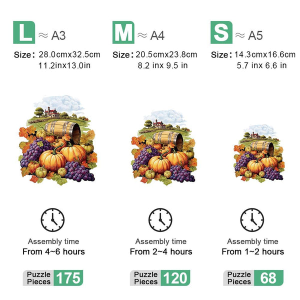 Thanksgiving Puzzle Basket With Fruit And Vegetable Design For Home Education Puzzles