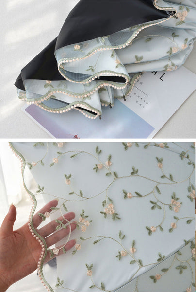 Ivy Apricot Yellow Elegant Lace Parasol Uv Protection Sun Rain Umbrella Tri Fold Design Umbrellas