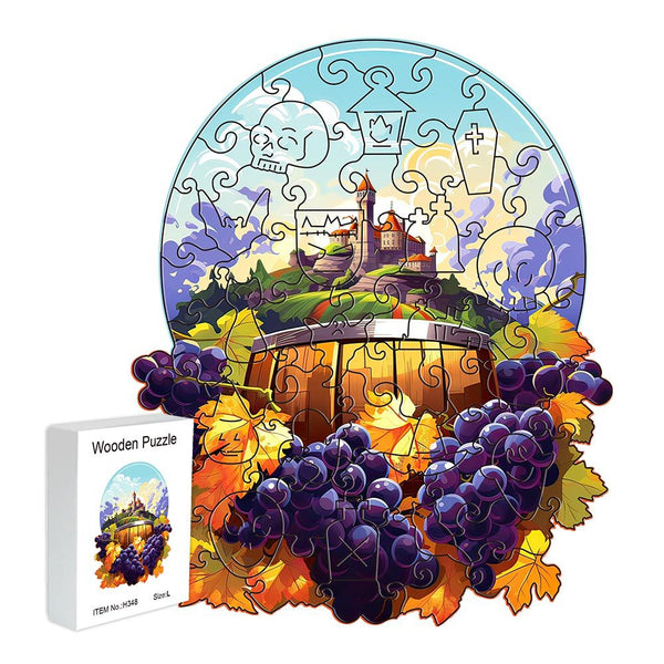 Wine Grapes Puzzle Vegetable & Fruit Design Home Decor Educational Toy (Size L) Puzzles