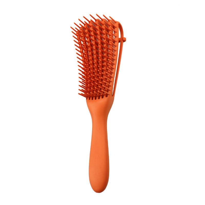 3 Pcs Orange Detangling Brush With Octopus Design For Smooth And Easy Hair Care Brushes & Combs
