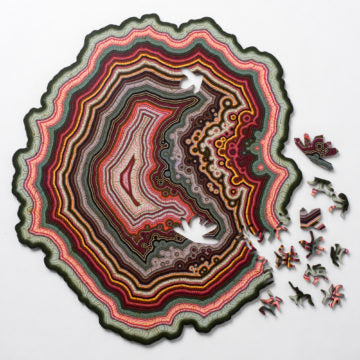 Colorful Algorithmic Agate Jigsaw Puzzle 164 Unique Wooden Pieces Puzzles