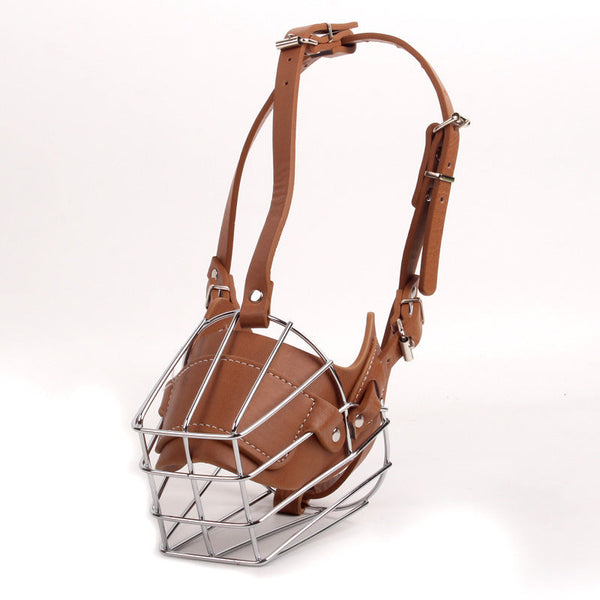 Brown Metal Basket Dog Muzzle Anti Bite & Barking Muzzles