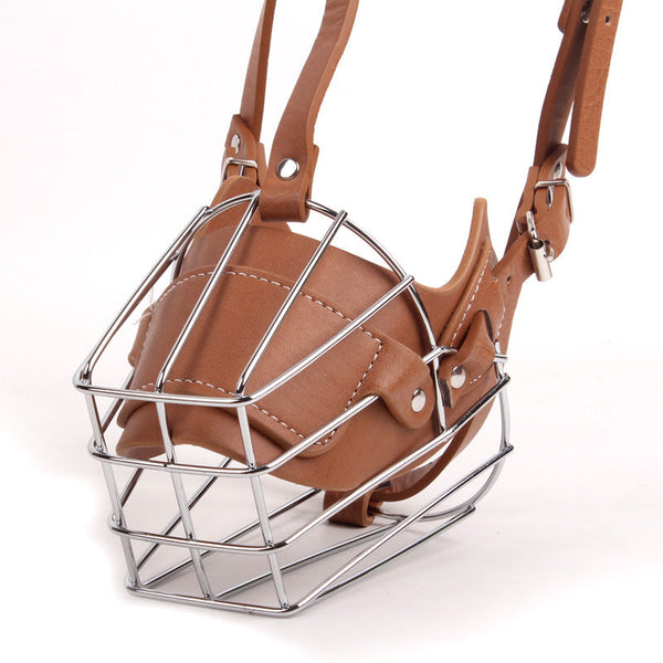 Brown Metal Basket Dog Muzzle Anti Bite Anti Barking Xxl Size For Large Dogs Muzzles
