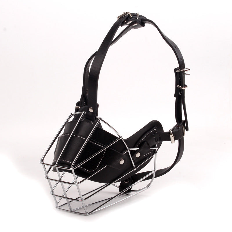 Black Metal Basket Dog Muzzle Anti Bite & Barking Muzzles