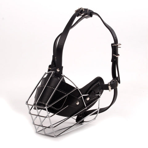 Black Metal Basket Dog Muzzle Anti Bite & Barking Muzzles