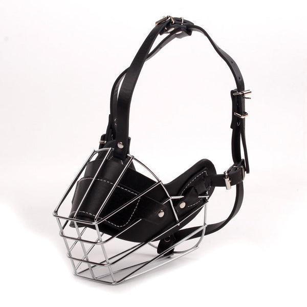 Black Metal Basket Dog Muzzle Anti Bite & Barking L Muzzles