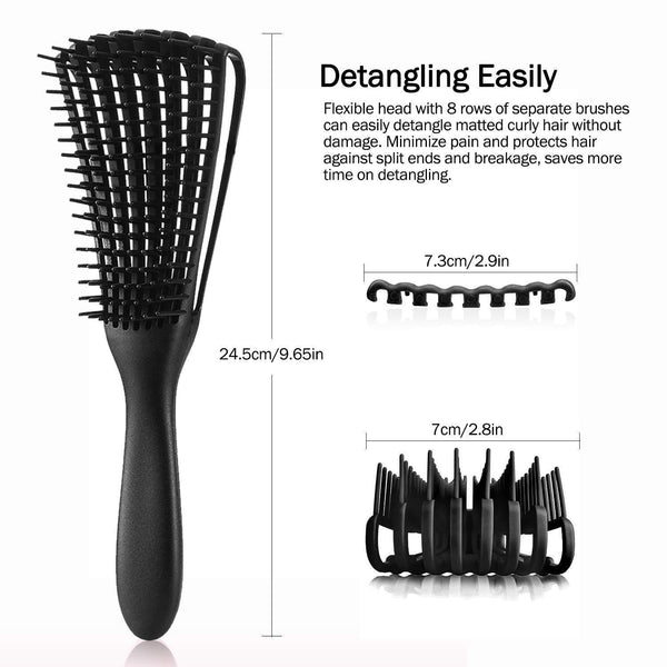 3 Pcs Yellow Detangling Brush Octopus Design For Effortless Hair Care Brushes & Combs