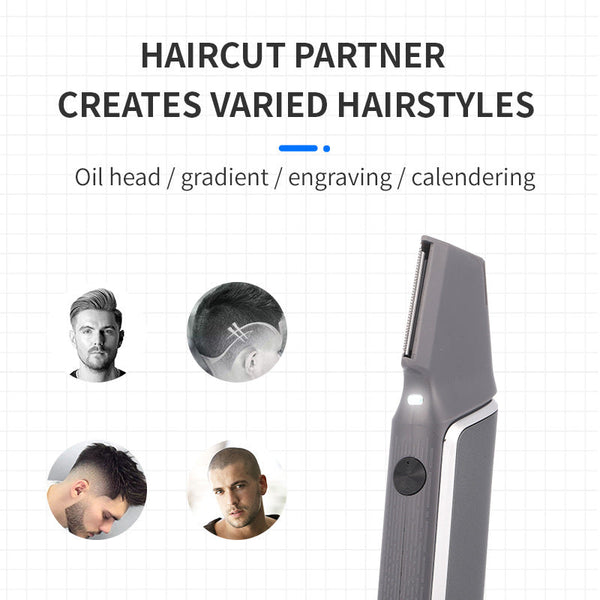 Grey Men's Electric Hair Trimmer With Retractable Design And Usb Charging Clippers & Trimmers