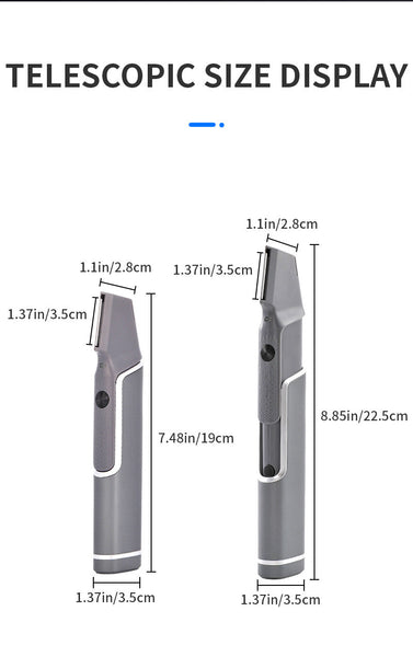 Grey Men's Electric Hair Trimmer With Retractable Design And Usb Charging Clippers & Trimmers
