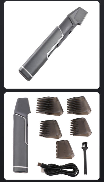 Grey Men's Electric Hair Trimmer With Retractable Design And Usb Charging Clippers & Trimmers