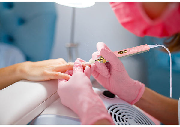 Pink Mini Electric Nail Polisher With Usb Charging And 5 Grinding Heads Electric Files & Tools