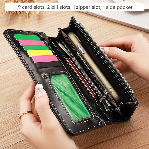 Yellow Classic Long Bifold Wallet For Women Large Capacity Card Holder Stylish Design Wallets