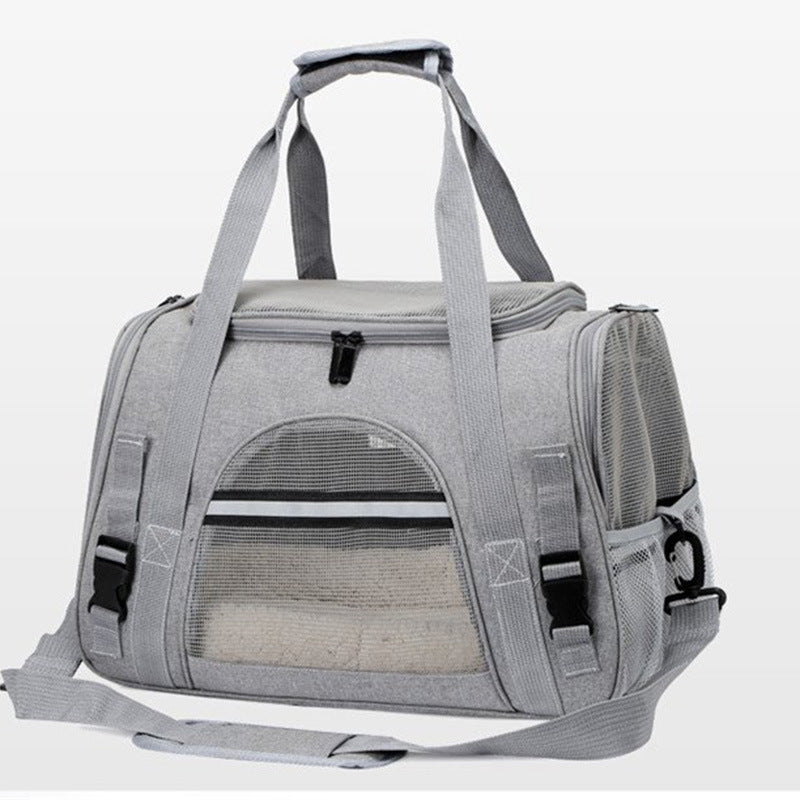 Pet Bag For Small Dogs And Cats Gray Travel Tote With Mat (44X25x28cm) Pet Transport