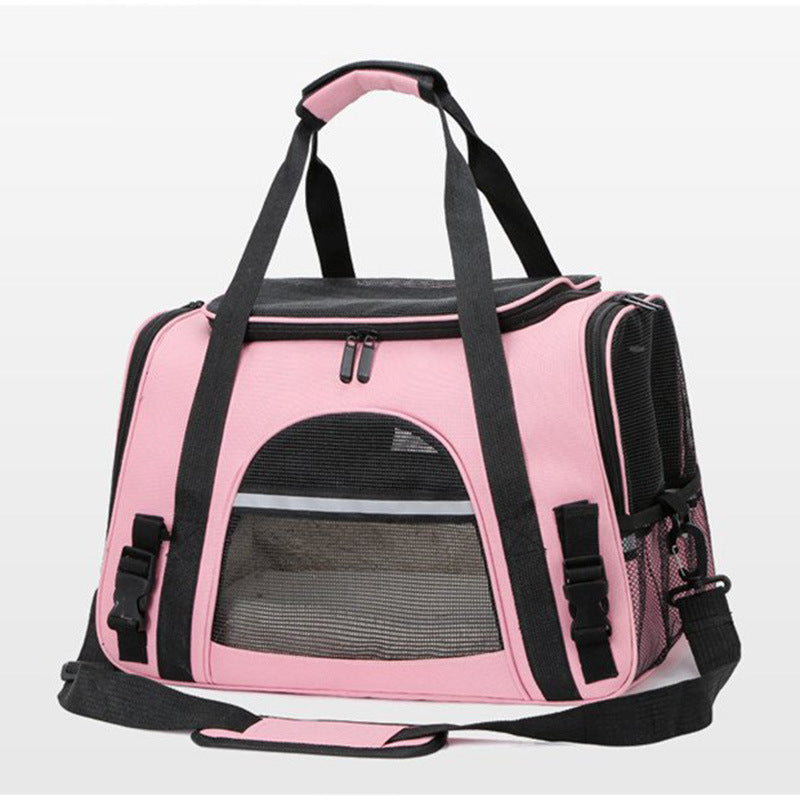 Pet Bag For Small Dogs And Cats Light Pink Travel Tote With Mat (44X25x28cm) Pet Transport