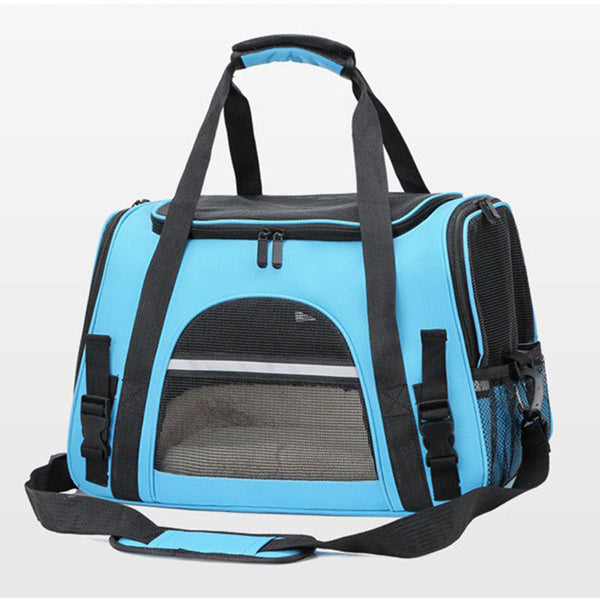 Pet Bag For Small Dogs And Cats Light Blue Travel Tote With Mat 44X25x28cm Pet Transport