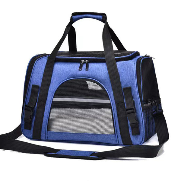 Pet Bag For Small Dogs And Cats Dark Blue Travel Tote With Mat (44X25x28cm) Pet Transport