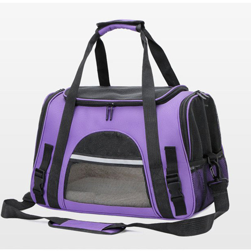 Pet Bag For Small Dogs And Cats Purple Travel Tote With Mat (44X25x28cm) Pet Transport