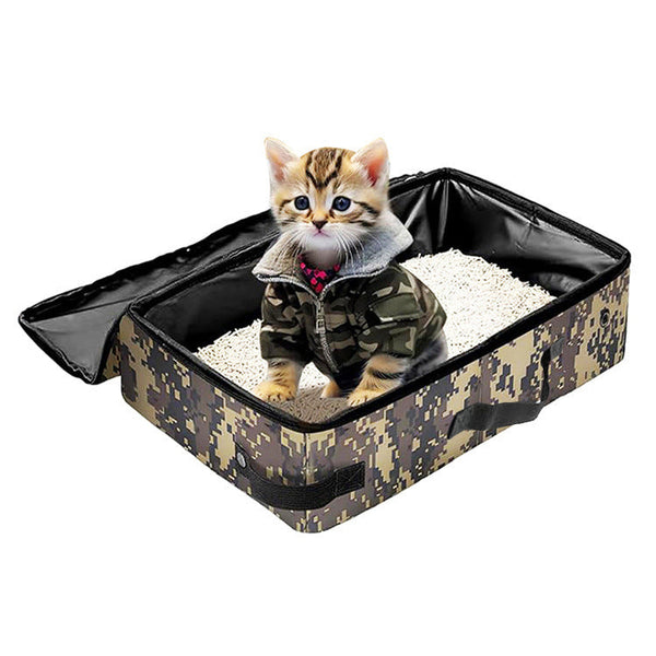 Camouflage Foldable Box Waterproof Travel Pan For Cats Cat Litter