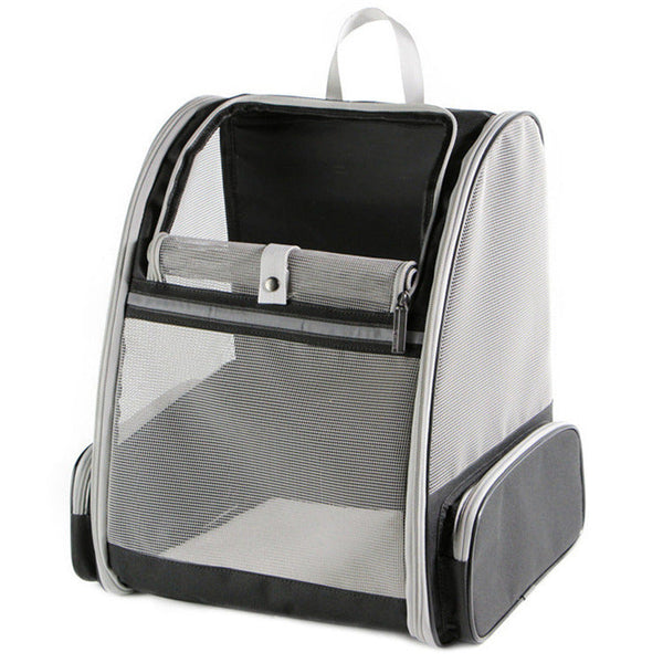 Foldable Black Pet Carrier Backpack Breathable Mesh Travel Bag For Cats Small Dogs Pet Transport