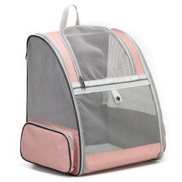 Pink Foldable Pet Carrier Backpack Breathable Mesh Travel Bag For Cats & Small Dogs Pet Transport