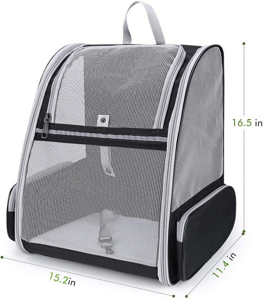 Beige Foldable Pet Carrier Backpack Breathable Mesh Travel Bag For Cats & Small Dogs Pet Transport
