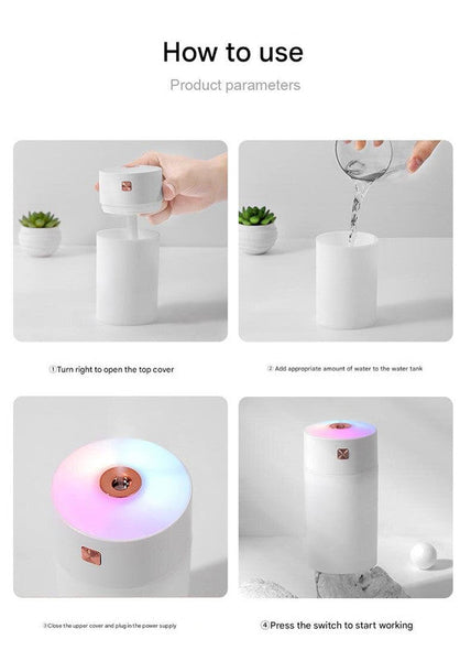 White 300Ml Usb Air Humidifier Quiet Mini For Bedroom Office Car Humidifiers
