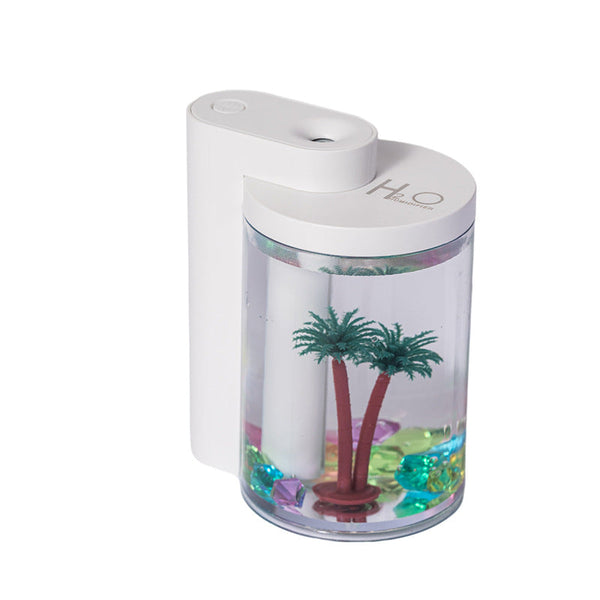 White Mini Usb Micro Landscape Humidifier 260Ml Cool Mist Maker With Led Light Humidifiers