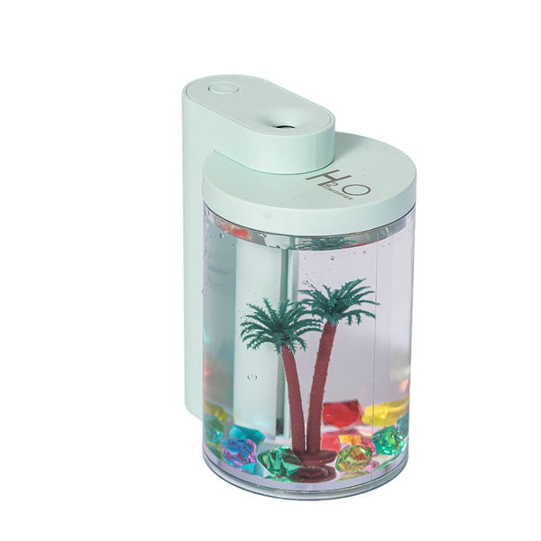 White Mini Usb Micro Landscape Humidifier 260Ml Cool Mist Maker With Led Light Humidifiers