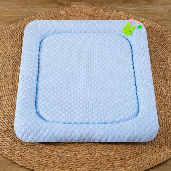 Blue Breathable Cooling Pet Mat Ice Bean Summer Bed For Small Dogs (S : 35X47cm) Dog Blankets