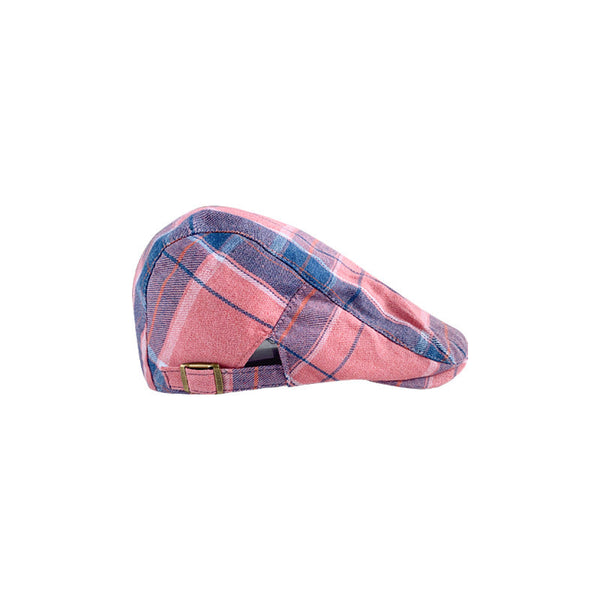 2 Pcs Pink Lightweight Checkered Flat Cap Adjustable Retro Driver Hat For Men & Women Hats