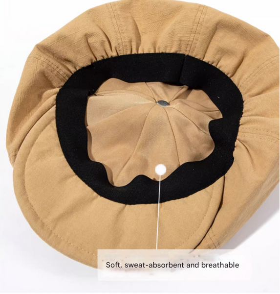 Harajuku Green Women's Vintage Style Baker Boy Cap Soft Cotton Linen Blend Hats