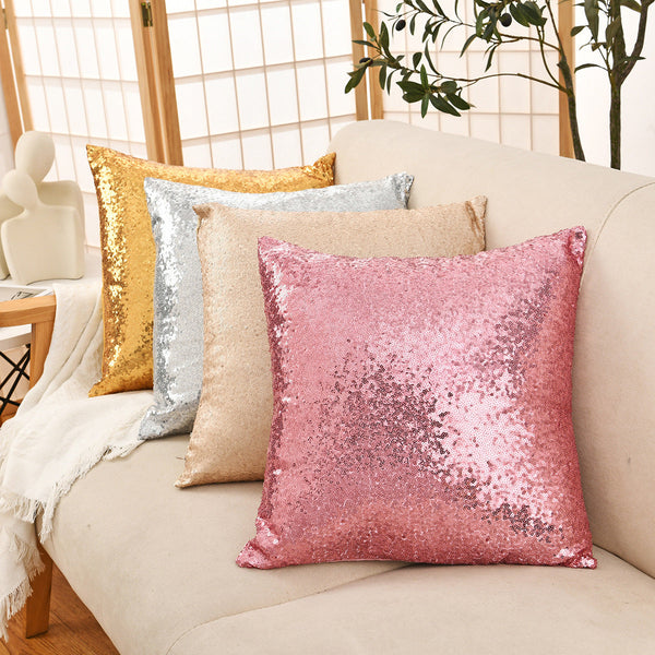 Shiny Sequin Pillowcase Single Sided Gorgeous Pillow Case Pair Size40x40cm Pillow Cases