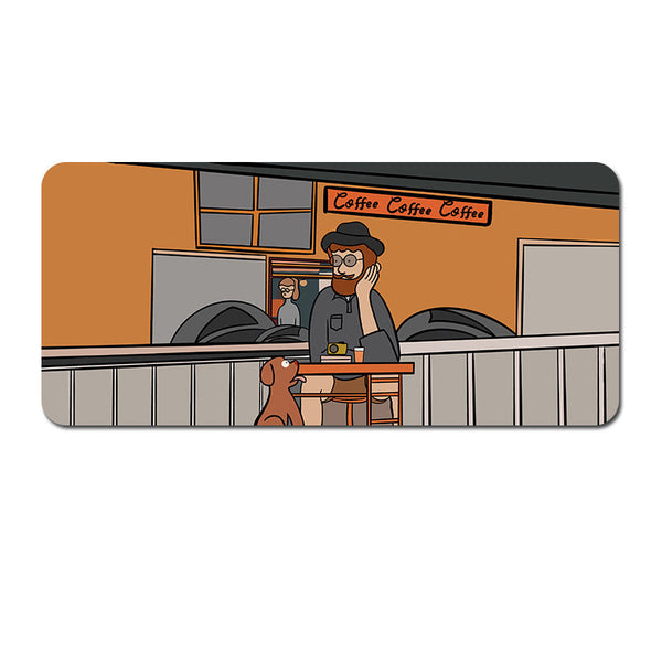 Extended Gaming Mousepad (80X30x0.4Cm) Big Beard Uncle Design Stitched Edges Style Mouse Pads & Wrist Rests