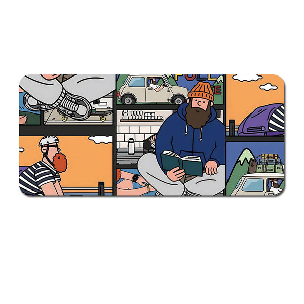Extended Gaming Mousepad (80X30x0.4Cm) Big Beard Uncle Design Stitched Edges Style Mouse Pads & Wrist Rests