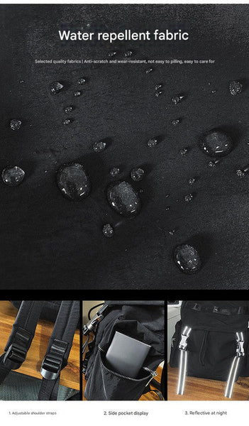 Black Lightweight Nylon Backpack Water Resistant Travel Daypack For Women & Men Dry Bags