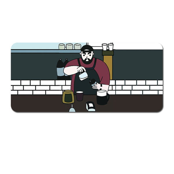 (80X30x0.4Cm) Computer Desk Mat Big Beard Uncle Series Smooth Gaming Surface Style 1 Desk Mats