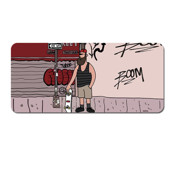 (90X40x0.4Cm) Computer Desk Mat Big Beard Uncle Series Smooth Gaming Surface Style Desk Mats