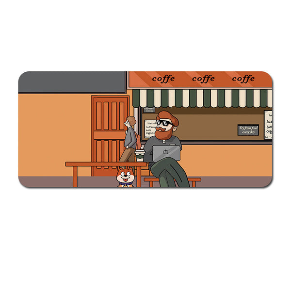 (90X40x0.4Cm) Computer Desk Mat Big Beard Uncle Series Smooth Gaming Surface Style 5 Desk Mats