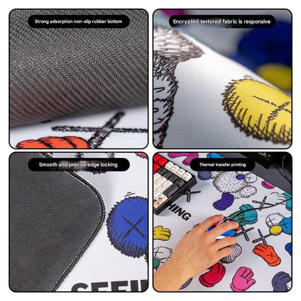 (90X40x0.4Cm) Computer Desk Mat Big Beard Uncle Series Smooth Gaming Surface Style 5 Desk Mats