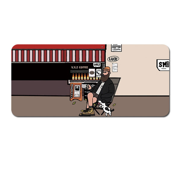 (90X40x0.4Cm) Computer Desk Mat Big Beard Uncle Series Smooth Gaming Surface Style 6 Desk Mats