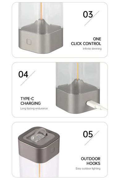 Silver Portable Magnetic Table Lamp With Bendable Led Usb C Rechargeable Lamps