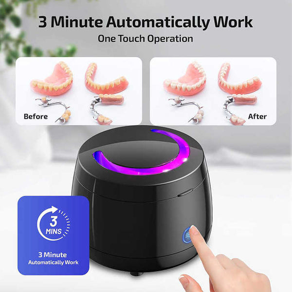 White Ultrasonic Cleaner With Uv Light For Dentures Aligners Jewellery Cleaners & Polish