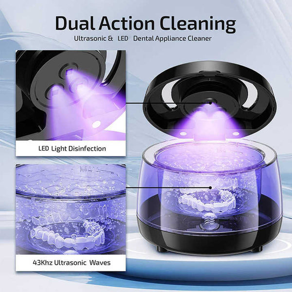White Ultrasonic Cleaner With Uv Light For Dentures Aligners Jewellery Cleaners & Polish