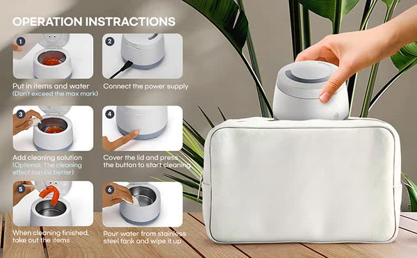 White Ultrasonic Cleaner With Uv Light For Dentures Aligners Jewellery Cleaners & Polish